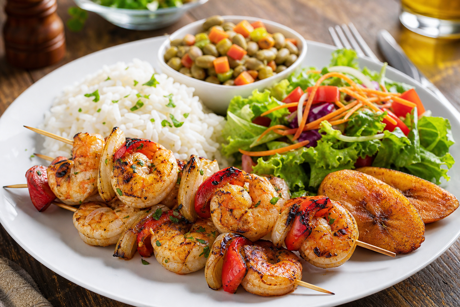 Brocheta de camarón