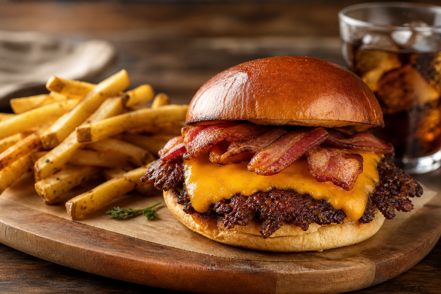 Hamburguesa smash cheese bacon
