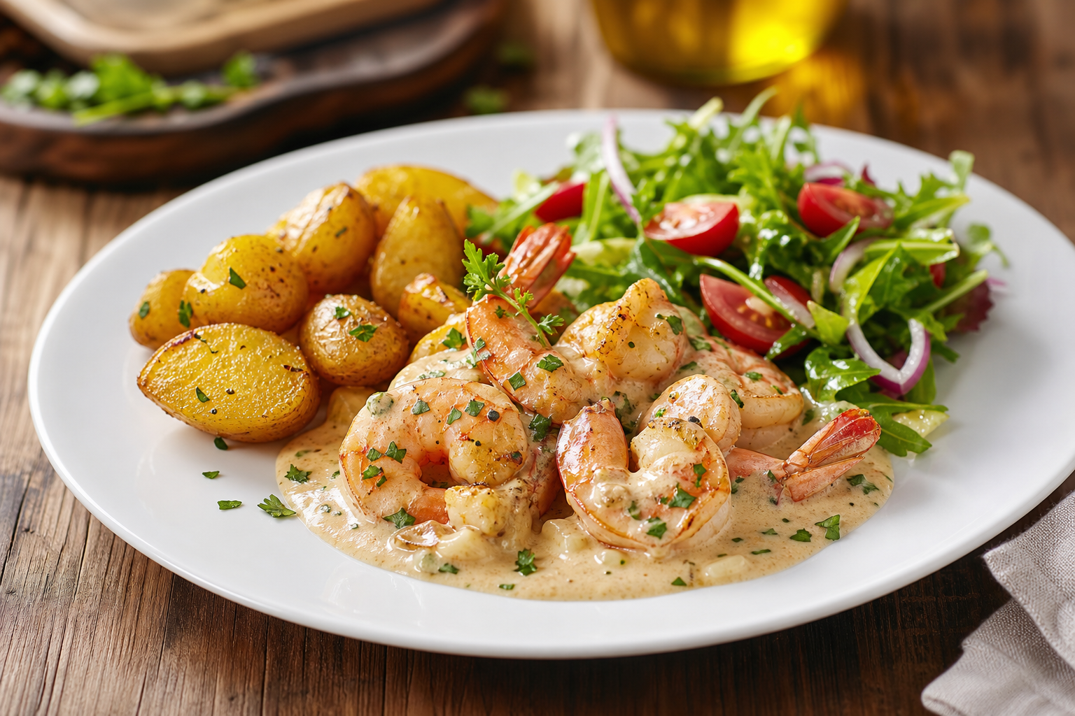 Langostino en salsa de mariscos