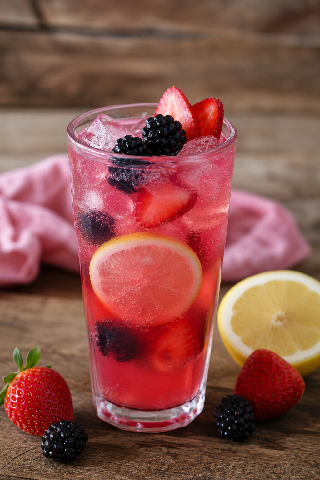 Limonada de frutos rojos